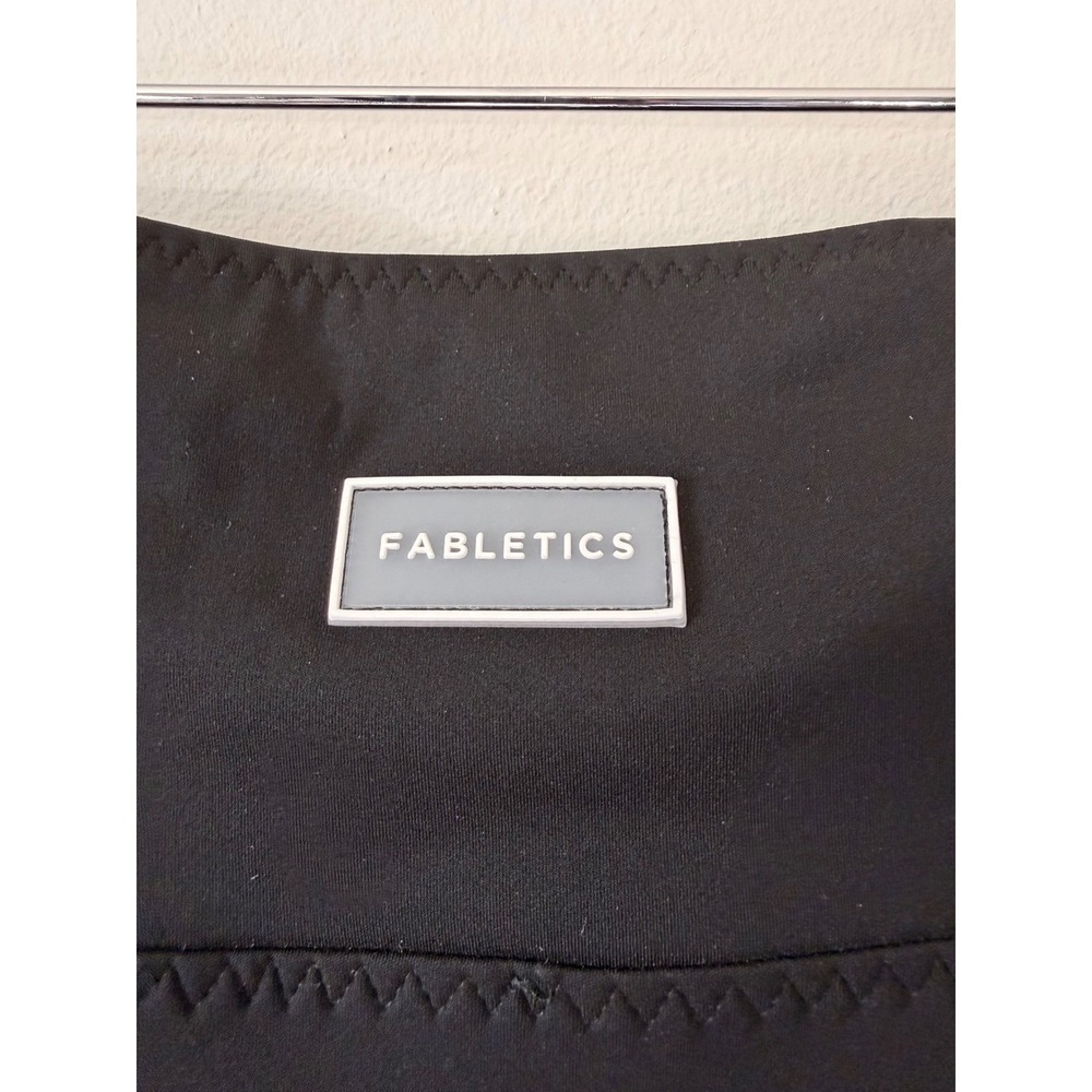 Fabletics Womens High Waisted Cross Over Swim Bottom Black Bikini Large NEW - Picture 4 of 4